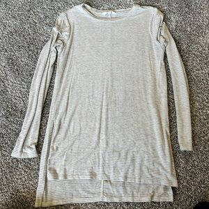 Athleta Light Tan Striped Tee